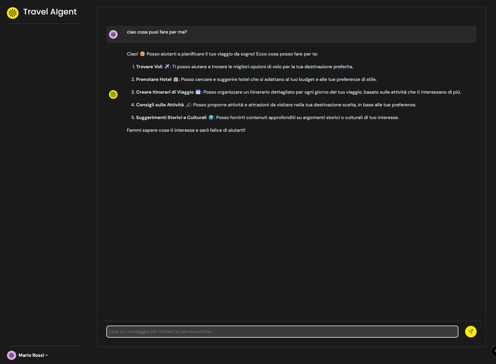 Screenshot 2 del progetto Travel Agent API (FastAPI + LangChain)